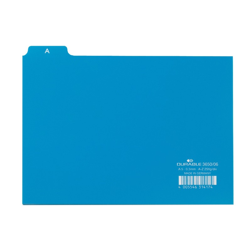 Durable A5 Index Card Set | Includes Printed A-Z Tabs
