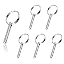 6 Pcs 6mm x 50mm High-Carbon Steel Quick Release Pins, Locking Pins with Round Ring Design for Automotive & Agricultural Machinery (6x50mm)