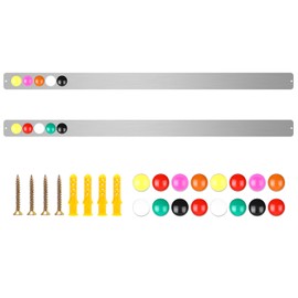 Mooliwe 2 Pcs 48" x 2" Frameless Magnetic Bulletin Board Strip for Wall Stainless Iron Metal Bulletin Bar Board Memo Strip with 16 Magnets 4 Nails 4 Wall Anchors for School Office Home