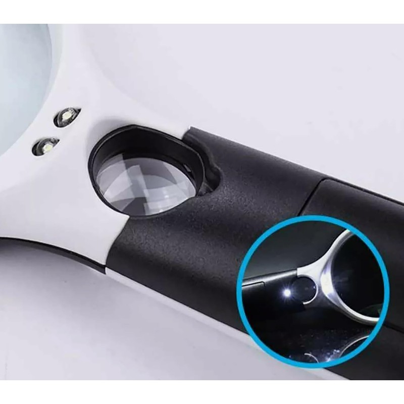 Lupa de Mano con 3 Luces LED 100x Simply Silver