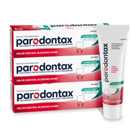 Parodontax Pasta de dientes de menta limpia para la salud de las encías, ayuda a la prevención de la cavidad, la Anticavidad y la Antigingivitis, 3.4