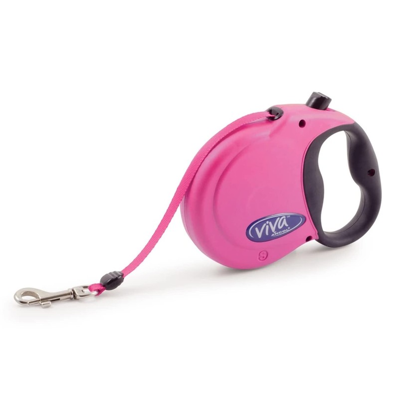 Ancol Small Bite Retractable Comfortable Stylish Raspberry Puppy Lead Pet
