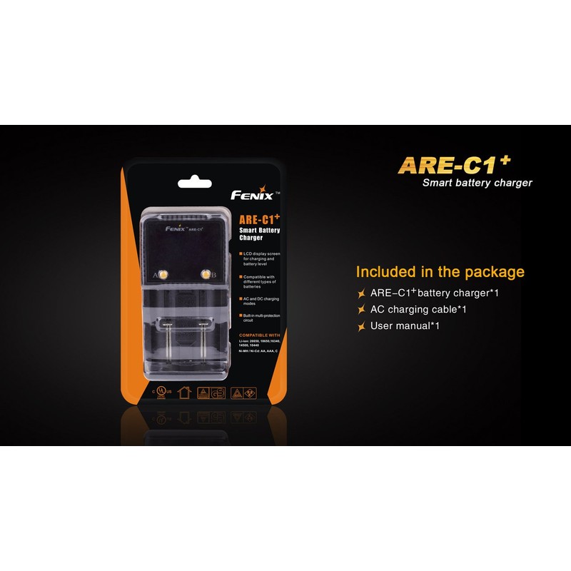 EdisonBright Fenix are-C1+ Plus Smart Digital Display Home/in-car Battery Charger