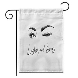rouihot Home Decor 12"x18" Garden Flag Blue of Beautiful Eyelashes and Eyebrows for The Beauty Outdoor Yard Flags Banner for Patio Lawn Double Sided