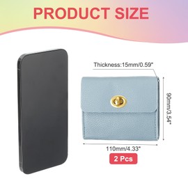 PATIKIL 2 Pcs Small Leather Wallets for Women with Metal Buckle, Stylish Card Holder Wallet Card Case Coin Purse for Cash Business Men and Women, Blue