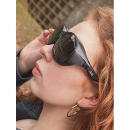 ActiveSol Over Goggles Women's Mega Polarised Sunglasses UV400 Driving and Cycling Goggles Over Glasses for Glasses Wearers Polar Glasses 32 g, black