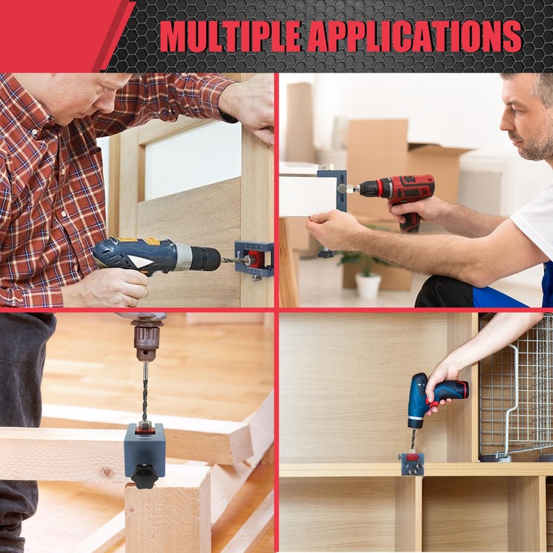 Self-Centering Doweling Jig Kit for Woodworking – Adjustable Width Dowel