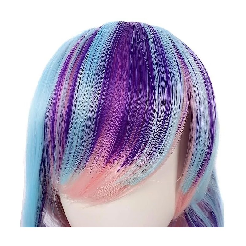 Mapofbeauty Peluca Multicolor Ondulada 100 % Fibra De Kanekalon 70