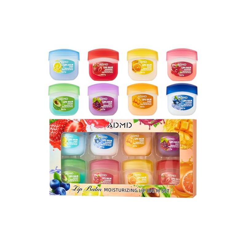 Labial Hidratante, 8PCS Blsamo Labial Seleccin Natural, with Vitamin E