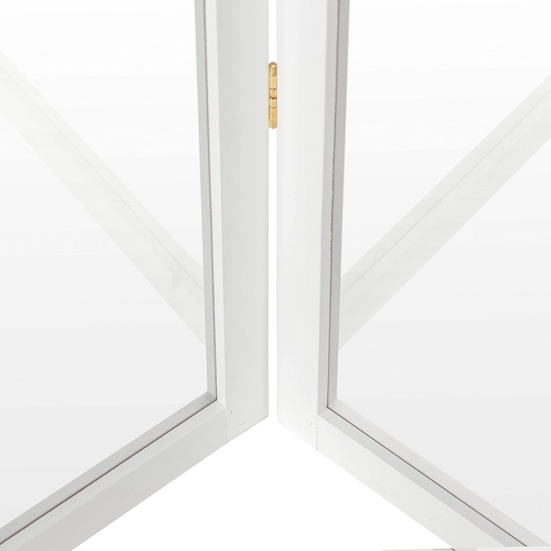 2 ft. Short Clear Plastic Partition White 4 Panel