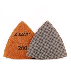 Z-LEAP Diamond Triangular Sanding Polishing Pads for Oscillating Tools Sandpaper Sheet Discs 3"(80mm) 200 Grit