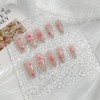 Pink Flower Press on Nails Medium Almond 3D Fake Nails