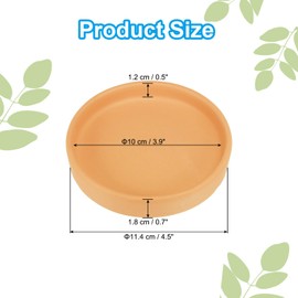 PATIKIL 4.5 Inch Round Ceramic Plant Saucer, Plant Saucer Tray Flower Planter Drip Tray for Indoors Outdoors Patio Balcony, Terracotta