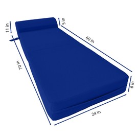 Danfuton Sleeper Chair Folding Foam Beds, Flip Sofa Bed Sit Sleep 6 x 24 x 70 Royal