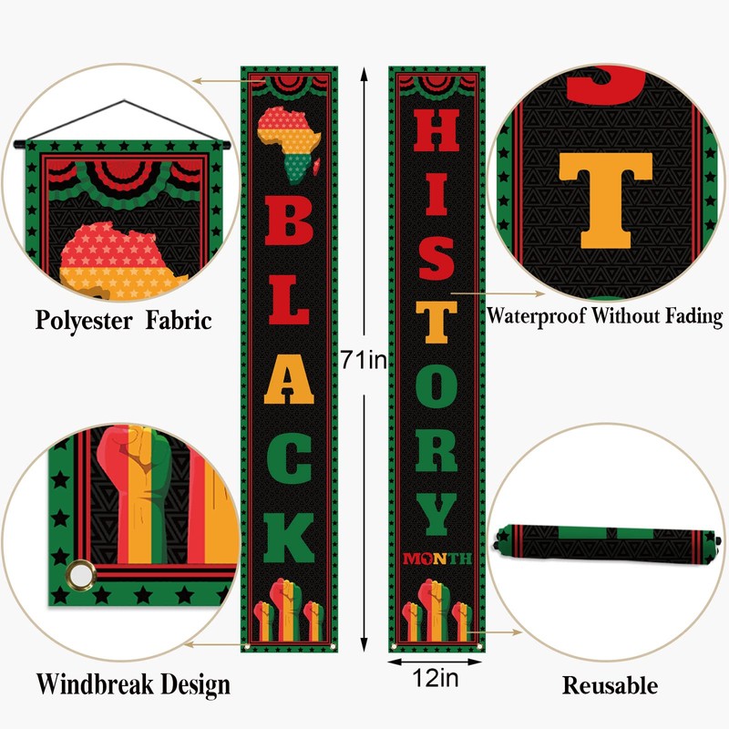 Black History Month Front Door Banner February Black Pride Juneteenth