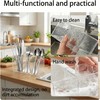 Daxilonyz 3 Section Acrylic Cutlery Organizer for Countertop, Modern Flatware