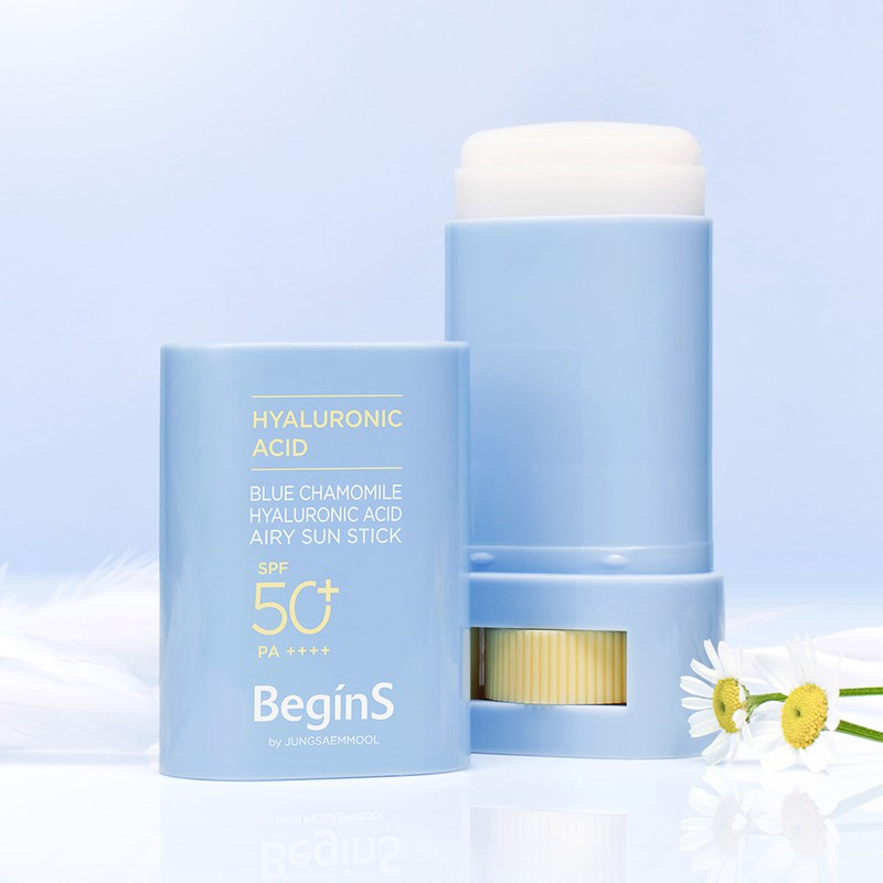 Begins by JUNGSAEMMOOL Blue Chamomile Hyaluronic Acid Airy Sun Stick