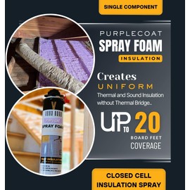 Vega Bond SF001 6-Packs with Gun, Premium Single Component, Self Expanding, Purplecoat Closed Cell Insulation Spray Foam, 29 oz w/ 5.66 R-Value, Acoustic Spray(120 Board Feet Coverage)