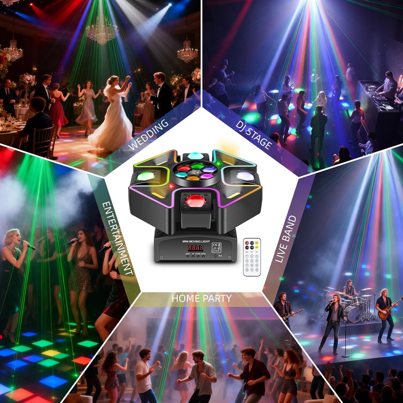 Sklydron Moving Head DJ Lights,120W LED Stage Light with RGB