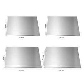 Stainless Steel Cutting Board with L-Shaped Lip & Silicone Pads, Heavy Duty Metal Prep Board for Kitchen Countertop, Non-Porous Surface for Meat, Dough & Vegetables (15.75 × 23.62 inch)