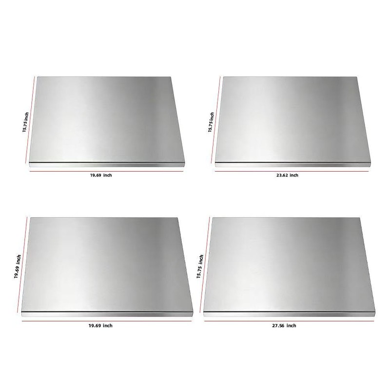 Stainless Steel Cutting Board with L-Shaped Lip & Silicone Pads,