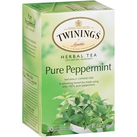Twinings Peppermint Cheer Herbal Tea Individually Wrapped Bags, 20 Count (Pack of 1), Caffeine-Free, Peppermint & Vanilla, Enjoy Hot or Iced