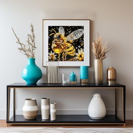LumiCraft Bee Special Shape Diamond Art Kits for Adults, 5D Honeybee Diamond Painting Kits for Beginner, DIY Crystal Rhinestones Crafts for Home Wall Decor Gift 12 X 12inch
