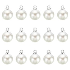 PATIKIL (10mm Pearl Charm, 150Pcs Pearl Beads Faux Pearl Pendant Charm Beautiful Designer DIY for Jewelry Making Bracelets Earrings Necklace Wedding Crafts,Silver White
