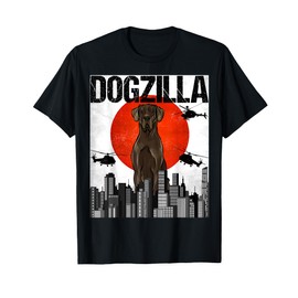 Funny Vintage Japanese Dogzilla Black Great Dane T-Shirt