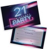 21st Birthday Party Invitations Men Women - Disco Neon Lights
