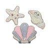 Vubbkdi 3Pcs Sea Animals Beaded Artistic Patches Ocean Shell Cloth