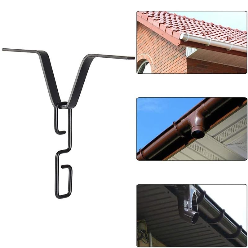JWH Rain Chain Hooks for Gutter Downspout Outlets V-Mount Rain