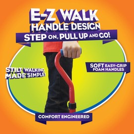 Geospace Original Walkaroo 'Wee' Balance Stilts with Adjustable Height for Little Kids & Beginners (Ages 4+) Active Play, in Assorted Colors (Red or Blue)