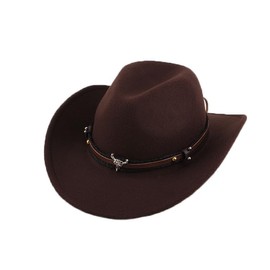 Antsparty Cowboy Hat for Women and Men, Unisex Western Cowboy Hat Wide Brim Badge Felt Hat, Vintage Cowboy Accessories for Western Theme Party