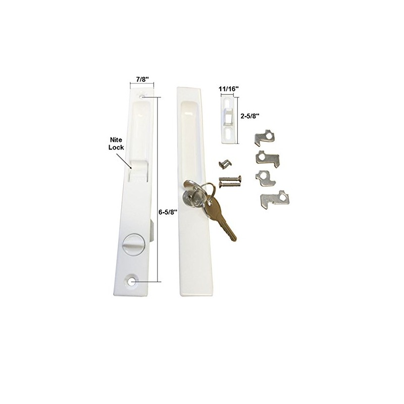 TechnologyLK Sliding Glass Door Handle Set, Keyed, Flush Mount, with