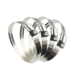 EesTeck Upgraded Version 4" (Diameter) Thicken Adjustable 304 Stainless Steel Duct Clamps Pipe Clamp Air Ducting Clamp worm drive hose clamps (4Pcs, 91mm-114mm)