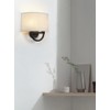 Industrial 2-Lights Wall Sconce Fixtures with Linen Fabric Shade, Double