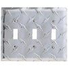 Amerelle Diamond Plate Triple Toggle Stamped Aluminum Wallplate, 3 Toggle
