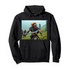 Proud Highlander stands defiant over misty Scottish hills Pullover Hoodie