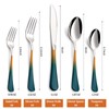 Lekoton 20 Piece Green and Orange 18/0 Flatware Utensil Set
