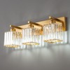 FDPBY Modern 3-Light Gold Brushed Brass Finish Crystal Wall Light