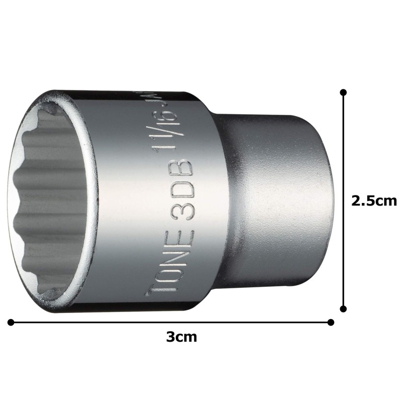 Tone HP3DB-22 Socket (12 corner), 3/8 inch (9.5 mm) Insertion