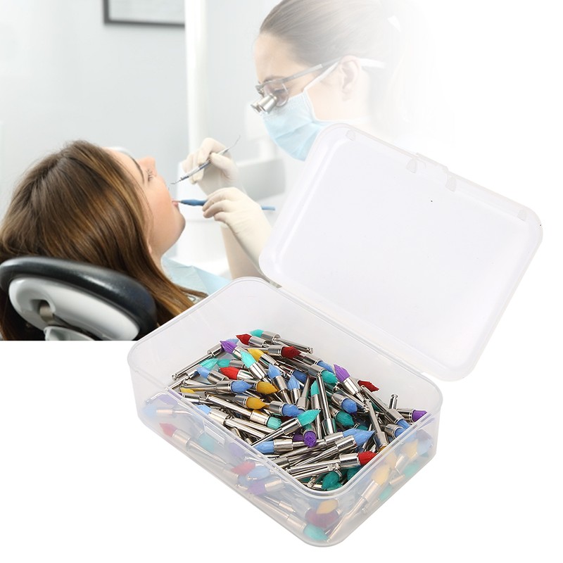 100Pcs Nylon Dental Teeth Polishing Brush Polisher Dental Supply with