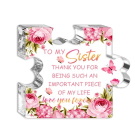 Bestie Gifts for Women Friendship Thickness Acrylic Puzzle Gifts for Friends Female Friend Gift for Birthday,BFF Soul Sister Work Bestie Gift for Thankgiving for Women Christmas/Easter/Mother's Day