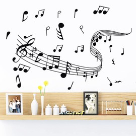 Musical Note Wall Decals, Creative Music Notes Notation Removable Vinyl Wall Stickers for Classroom Kids Music Studio Dance Room Bedroom Art Decor House Decoration