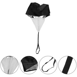 Resistance Parachute Umbrella, Running Parachute 56 Inch Speed Training Resistance Parachute Umbrella for Running Chute & Fitness Explosive Power Training (Black)