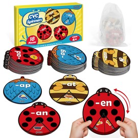 Kasfalci CVC Word Cards,CVC Word Games,Phonics Games,Speech Therapy Toys for Toddlers Kids,Learn to Read,Spelling Reading Learning Game,Kindergarten Preschool Learning Activities Educational Toy