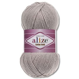 Alize 100 g Cotton Gold Premium Wool in 59 Colours, Summer Wool, Yarn, Knitting, Amigurumi (200 | Grey)