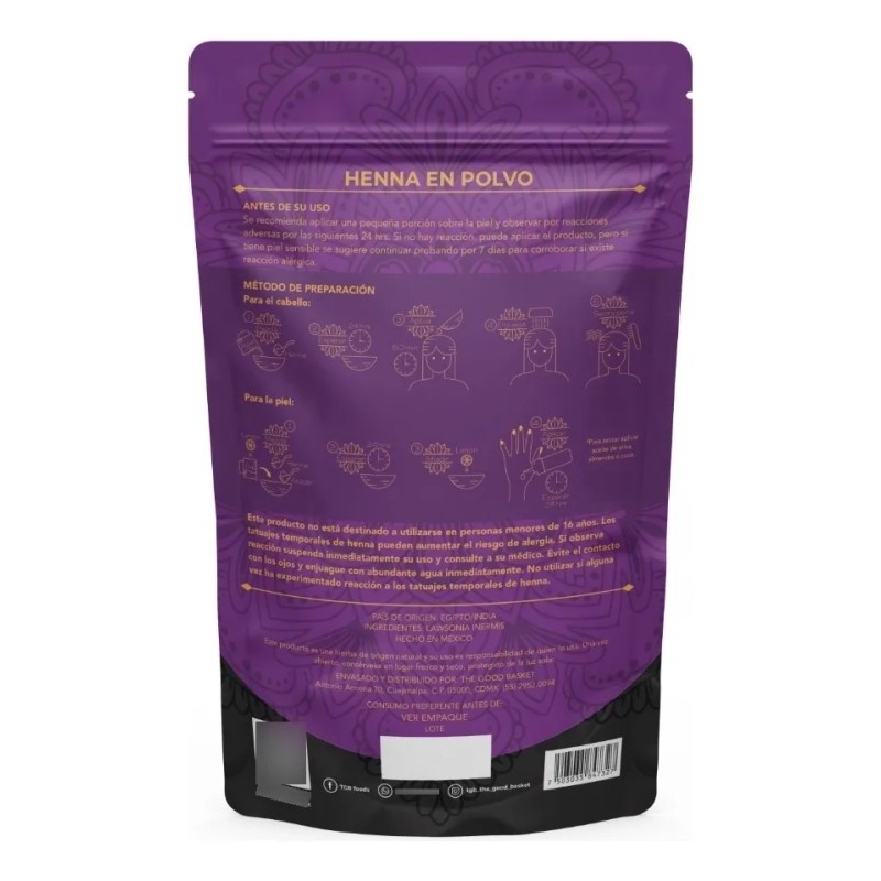 Tgb Henna En Polvo Egipcia 1 Kilo 100% Natural