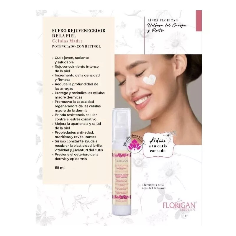 Florigan Celulas Madre Suero Rejuvenecedor Con Retinol Florigan® 60ml